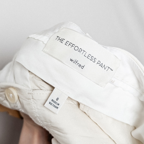 NEW WILFRED Effortless Pants White Pleated Wide Leg Crepe 0 Aritzia - Picture 13 of 15